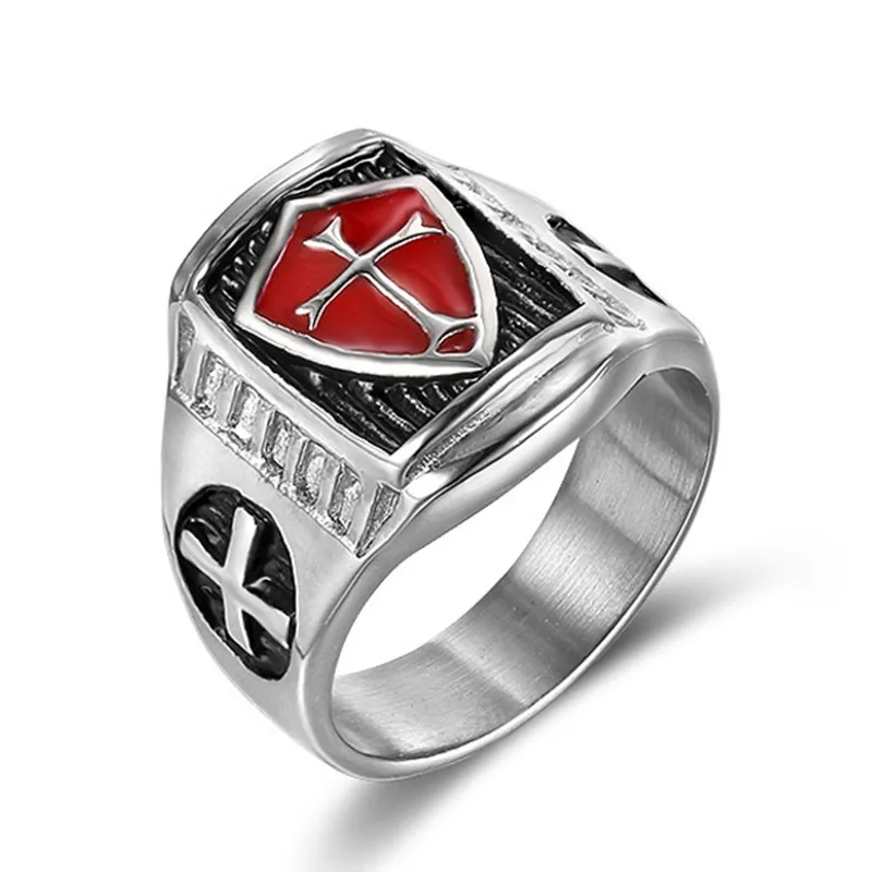 Vintage Cool Titanium Cross Rings for Men Stainless Steel Masculine Finger Bands Man Trendy Accessories Sizes 7-15 Dropshipping