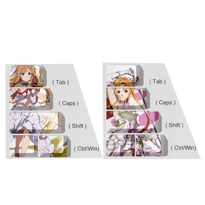 En Stock Sword Art Online Yuuki Asuna keycap Teclado mecánico entorno altura Original accesorios DIY regalo de cumpleaños
