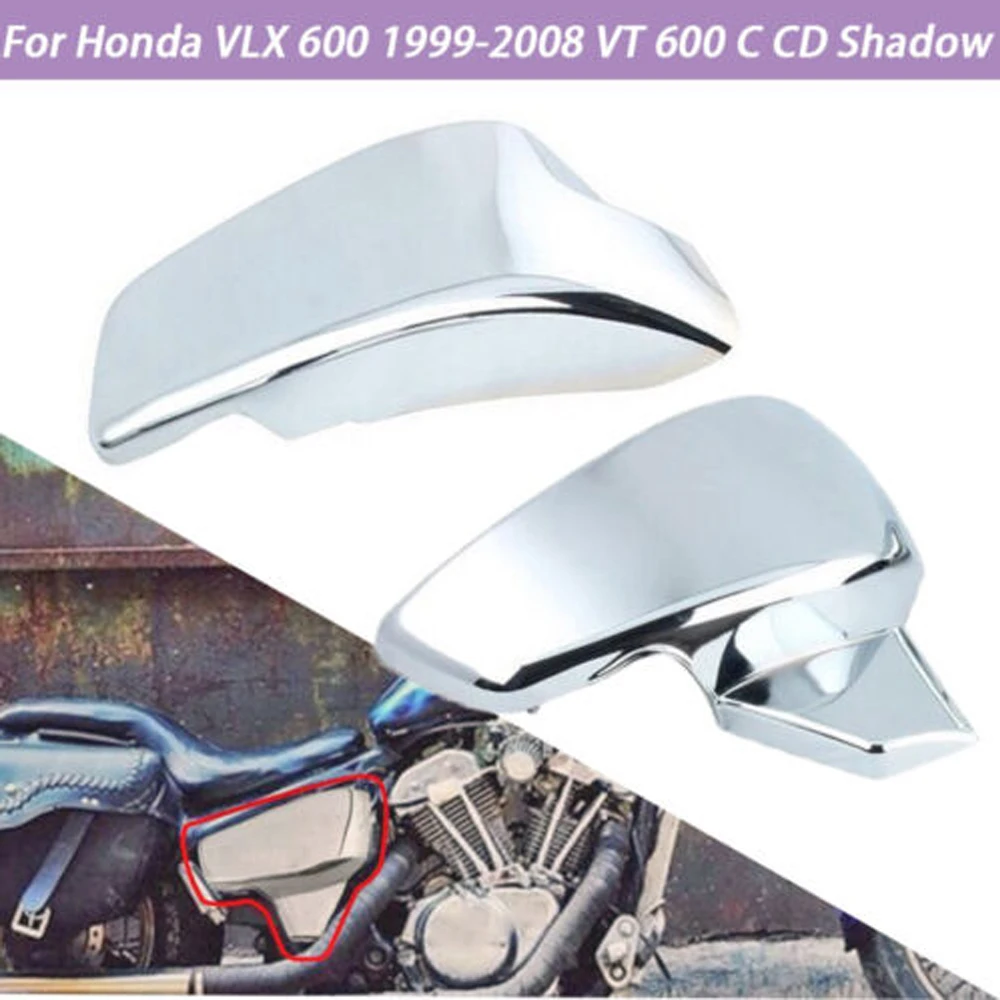 Motorcycle Chrome Battery Side Faring Cover For Honda Shadow VLX 600 VT600C VT600CD Deluxe 1999-2007 2006 2005 2004