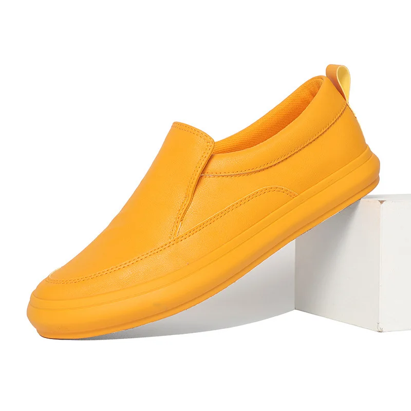 Luxury Leather Slip-on Sneakers for Men Designer Lightweight Soft-soled Outdoor Men\'s Sneakers Fashion Sports Casual Shoes Male