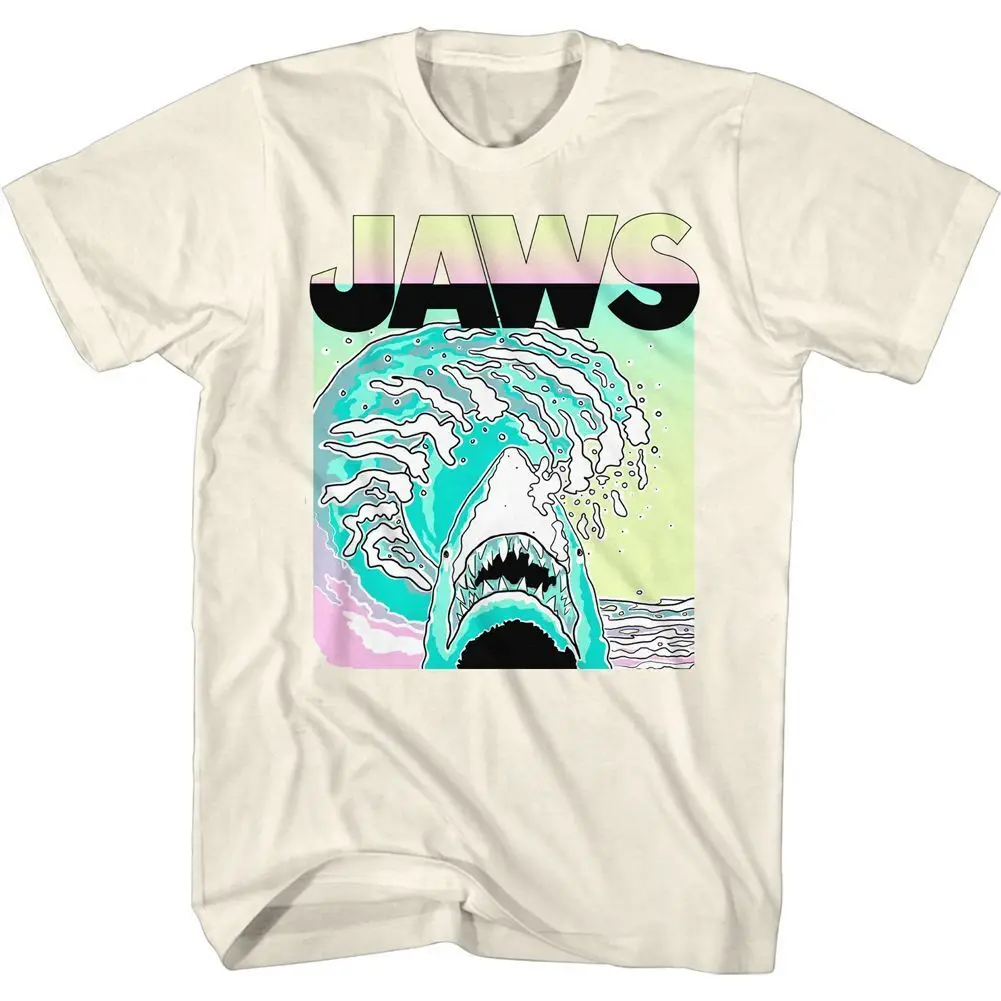 Jaws Neon Waves 2 Adult T Shirt