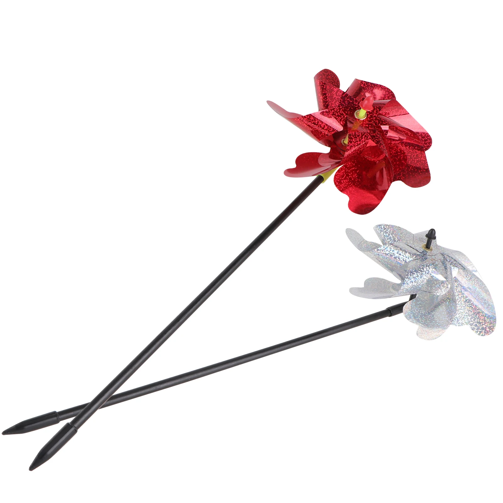 

2 шт., ветряная мельница для отпугивания птиц, светоотражающая уличная садовая украшение, вертушка, лента для отпугивания птиц