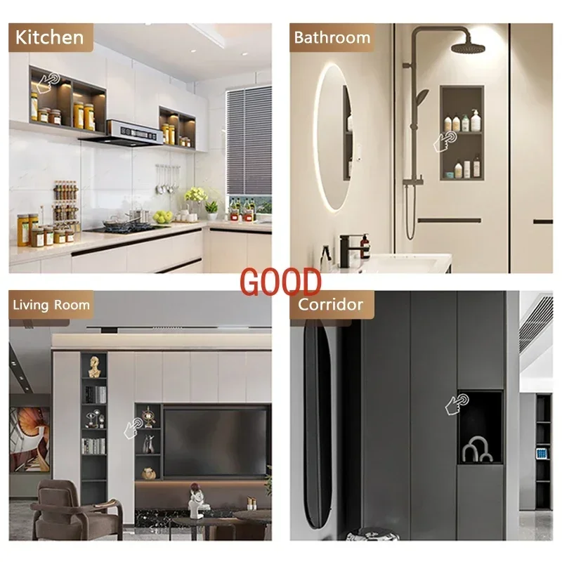 럭셔리 스테인레스 스틸 틈새 내장 욕실 스토리지 랙 회색 1/2/3/4 주방 샤워 룸 침실 용 램프가있는 바닥 틈새