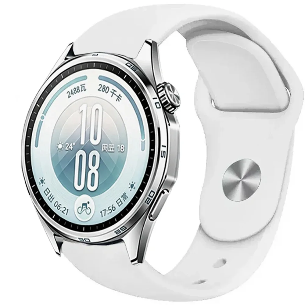20/22mm Silicone Strap For Samsung Galaxy Watch 7-6-5-FE 40/44mm 5 Pro Comfortable Adjustable Band For Huawei 5/GT7-6-5 Pro 46mm