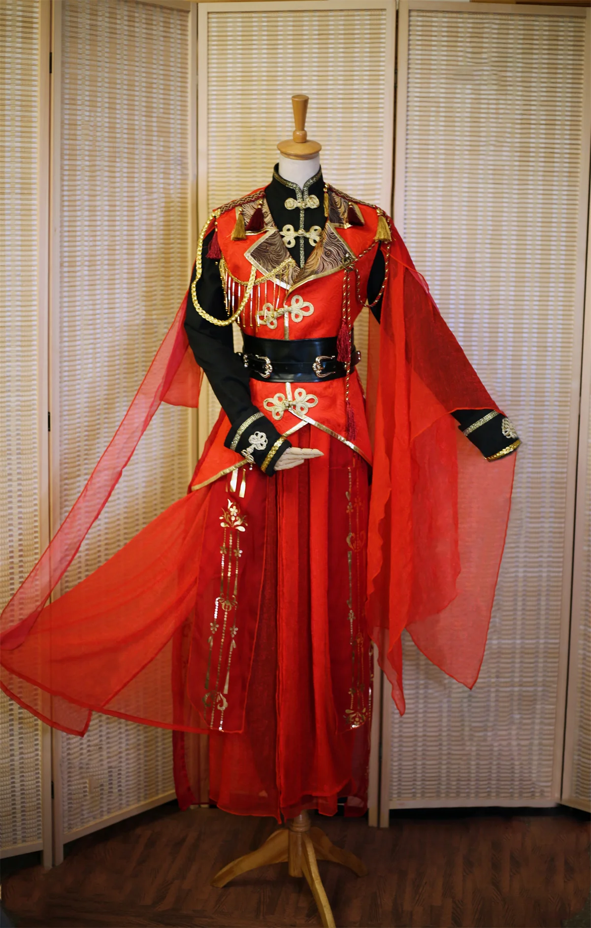 Anime Heaven Official 'S Zegen Hua Cheng Cosplay Mannen Vrouwen Han Chinese Kleding Riem Accessoires Full Set Rode Trouwjurk