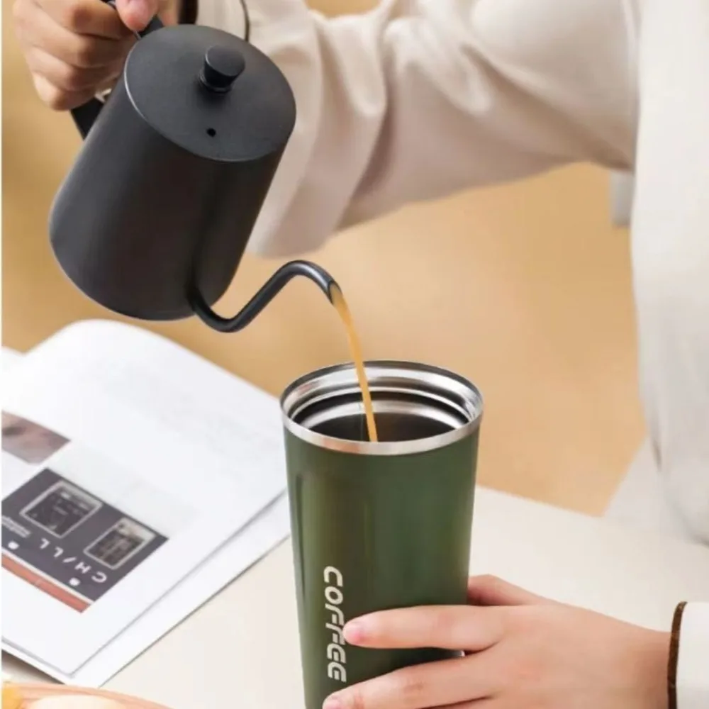 

380ml/510ml Coffee Cup Thermal Insulation Stainless Steel Hot Cold Water Bottle Leak-Proof Design Coffee Insulated Cup