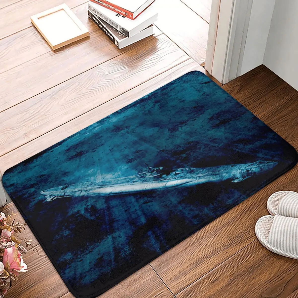 A German Submarine Or Uboat Of WW2 Diving 40x60cm Carpet Polyester Floor Mats Mats Customizable Practical Indoor