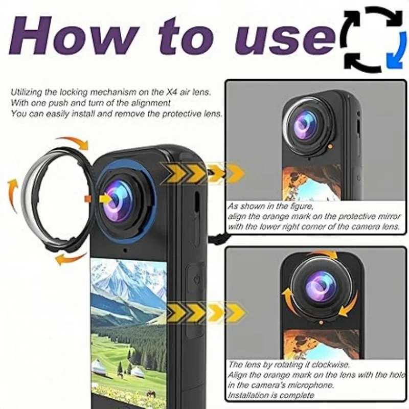 Lens Protector Cap for Insta360 X4 Air Premium Glass Lens Guards Scratch Proof Tempered Glass Camera Accessories