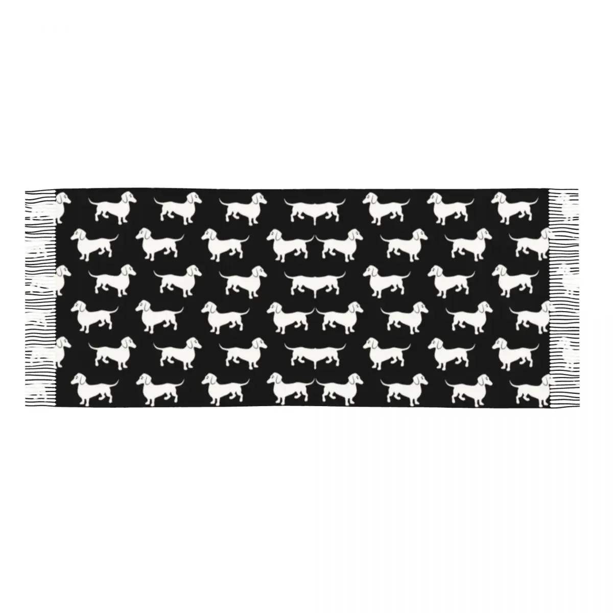 Grand Wiener Dachshunds Danemark ger Foulards pour Femme, Hiver, Automne, Optique, Chaud, Pompon, Châle Rond, Chiot, Saucisse, Chien, Écharpe