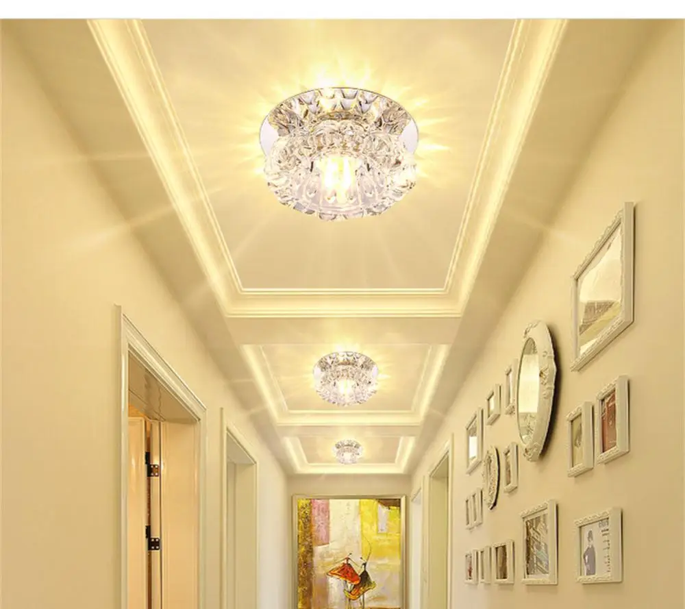 Nowoczesna lampa sufitowa Led typu Downlight wpuszczana kryształowa lampa sufitowa montowana na powierzchni kolorowe światła punktowe do salonu