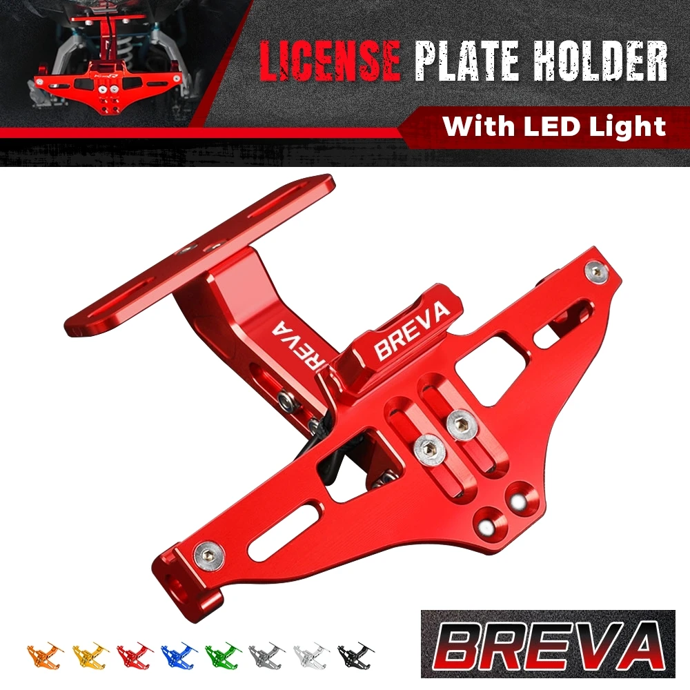 

For Moto Guzzi Breva 850 1100 1200 BREVA750 BREVA1100 Motorcycle Adjustable License Plate Holder Frame LED Turn Signal Lights