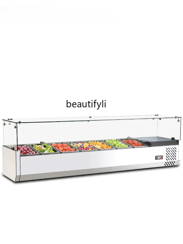 Desktop Refrigerated Display Horizontal Salad Fruit Fishing Cold Dish Buffet Food Preservation Freezer