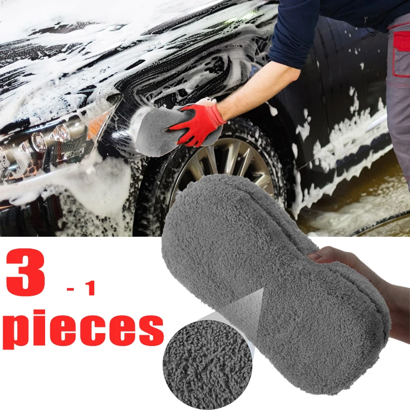 

Ultra Fine Microfiber Car Wash Sponge Block Soft Large Motorcycle Car Care Details Brush Pad Cleaning Towel Auto Washing Stuff