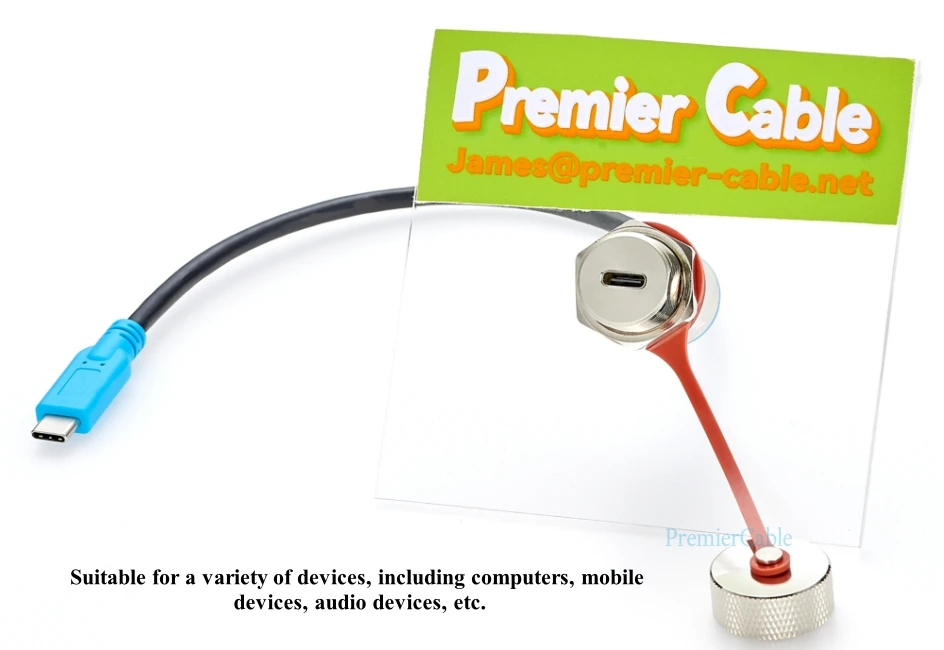 Robustes, wasserdichtes USB-C-Stecker auf Buchse, Verlängerungskabel, IP67, Typ C, metallversiegeltes Kabel, Outdoor-Panel-Mount-Passkabel mit Kappe – Detail 4