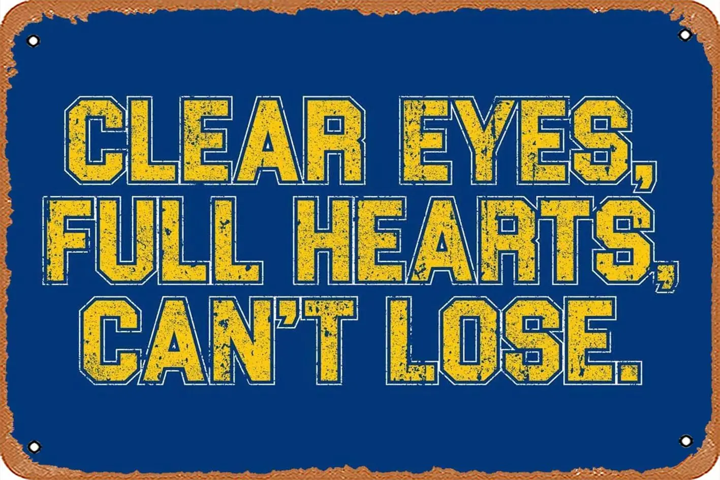 1p,muecddoa Vintage Look Metal Sign - Friday Night Lights Clear Eyes Full Hearts - 8