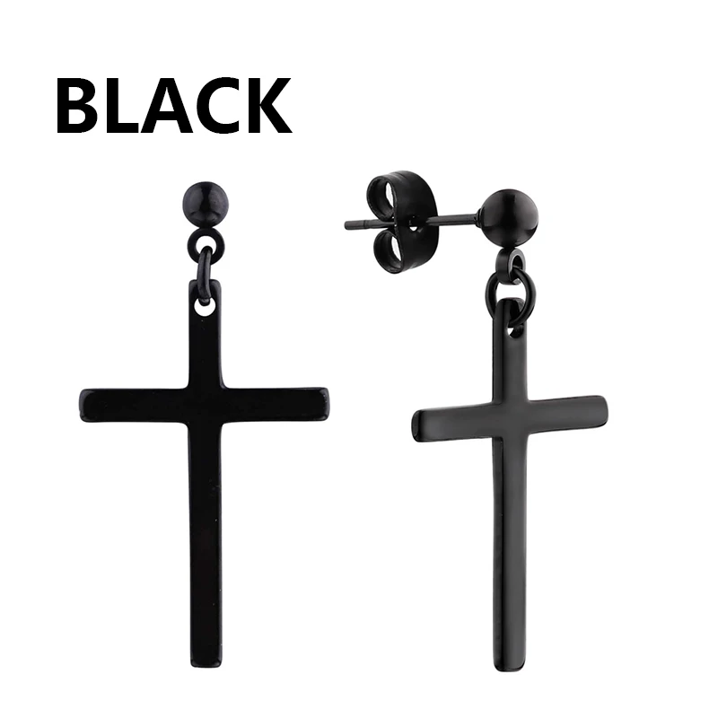 Black Punk Stainless Steel Hoop Earrings