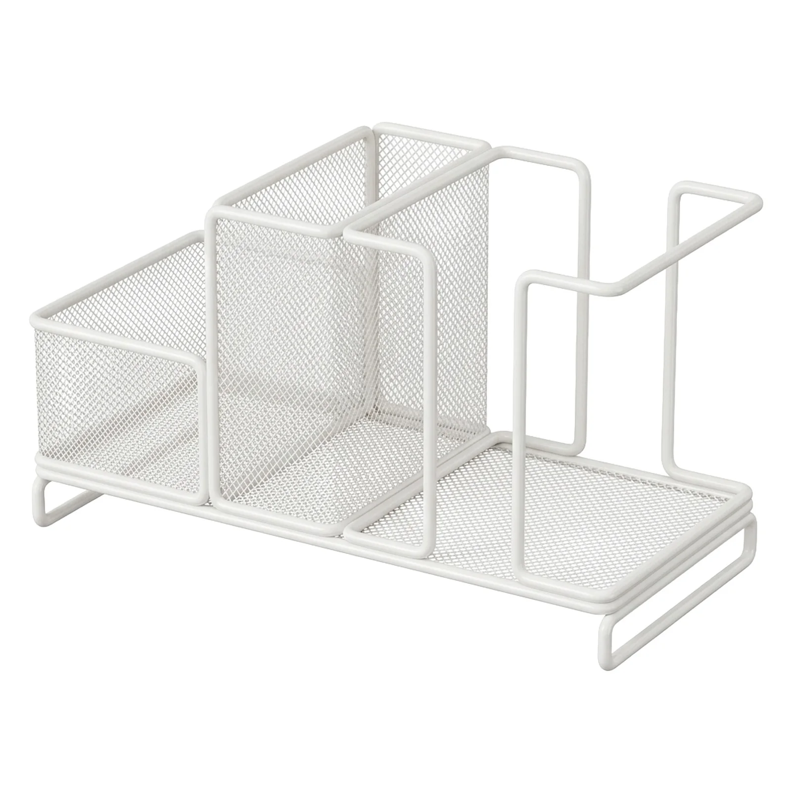 Kitchen Countertop Cup Dispenser Holder Hollow Grid Coffee Mug Organizer Rack Anti Slip Base for Office Breakroom Storage view 2