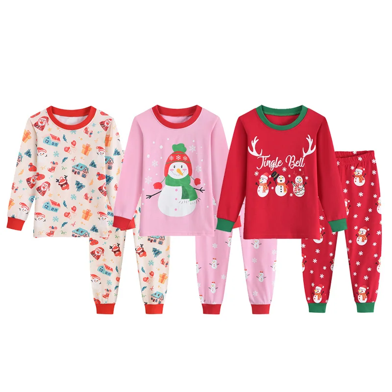 Little Hand Toddler Boys and Girls Christmas Pajamas Set Kids' Xmas Long Sleeve 2-Piece PJs Winter Warm Sleepwear for 2-7T