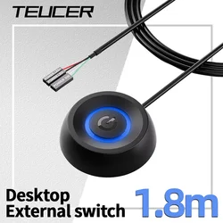 Teucer X3 1.8m Computer Desktop Switch PC Motherboard External Start Power LED Lights Button Extension Cable for Home Office