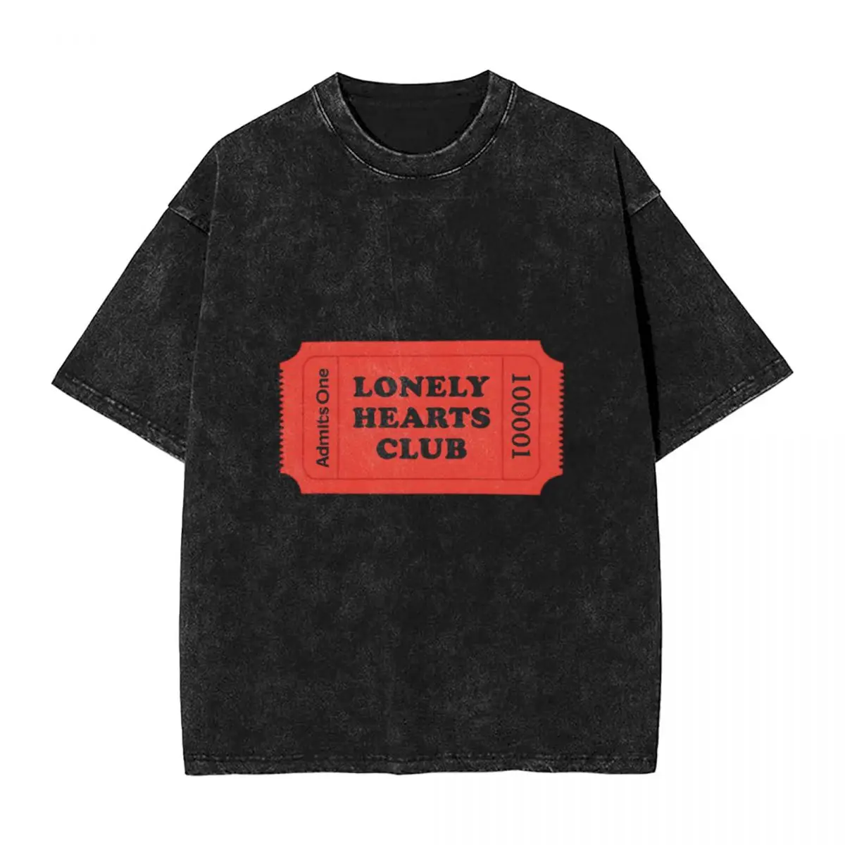Lonely Hearts Club Admit One Sticker Retro Chic Camisetas vintage de gran tamaño