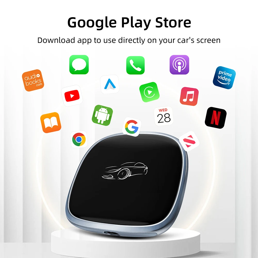 2026 CarPlay Ai Box CarPlay Android Auto Wired To Wireless Android Qualcomm Octa-core 4G+64G Plug and Play