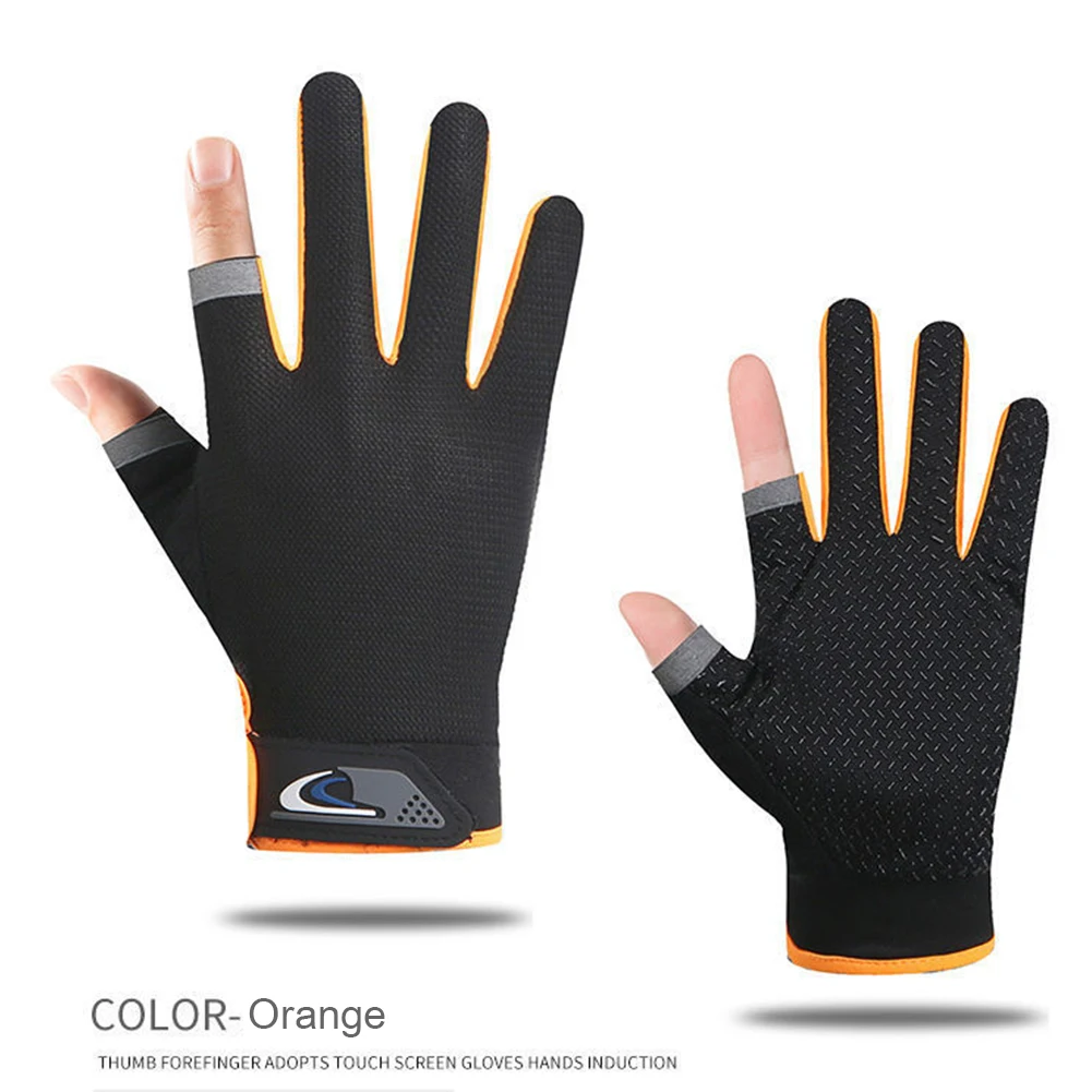 Sommer Männer Angeln Handschuhe Frauen Zwei Finger Cut Männlichen Touchscreen Angeln Anti-Slip Sun-Proof Atmungsaktive Radfahren Fitness Handschuhe – Detail 12