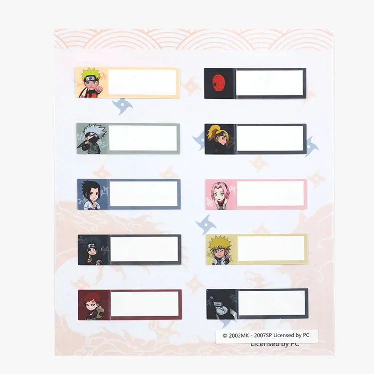 NARUTO Official Authorization Cosplay Name Stickers Waterproof Tags Labels Scrapbook School Stationery