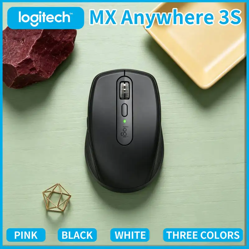 Premium Logitech MX Anywhere 3S Mouse - 8000 DPI, Hyper-Scroll, Silent Click, USB-C Charging for Home & Office