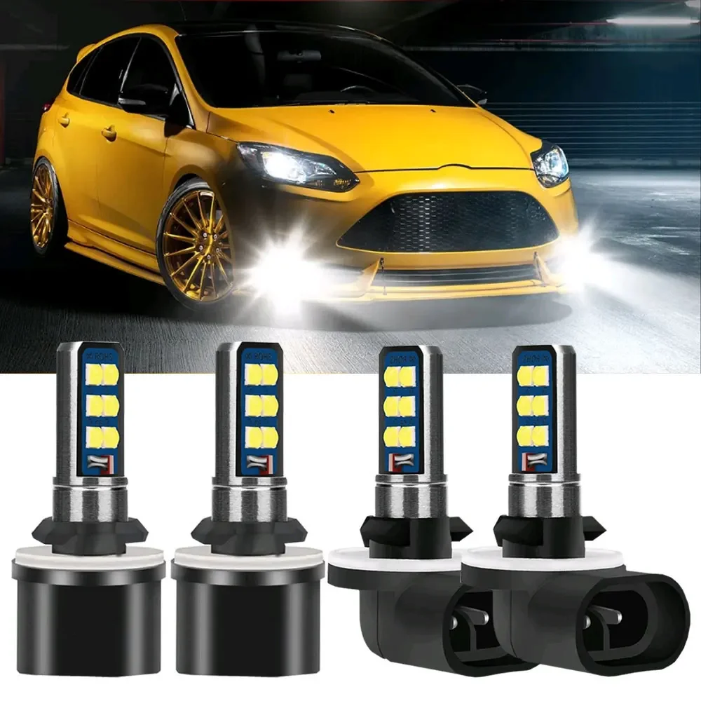 2Pcs 6000K H27 881 880 H27W 12V 24V White LED Bulbs Car Front Foglamp Driving Lights Auto Anti Fog Lamps Car Lights Accessories