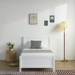 Twin Size Mattress Foundation Platform Bed Frame with Headboard Footboard