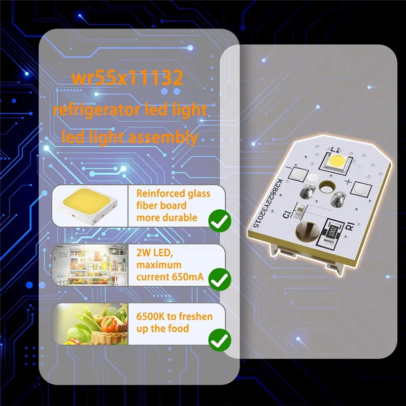 

ABMS-WR55X11132 WR55X25754 Свет холодильника, замена светодиодной лампы холодильника Wr55x30602 Wr55x26486 10 шт.