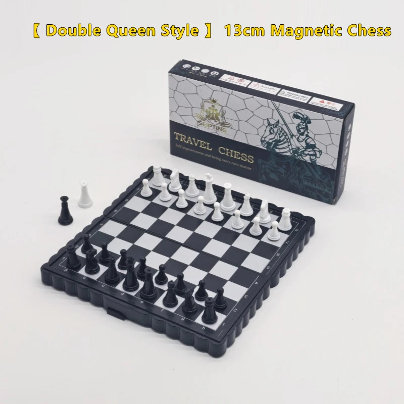 

Mini Magnetic Chess Set Folding Magnetic Plastic Chessboard Board Game Portable Kid-Friendly Toy For Outdoor Trips Play Fun Toy