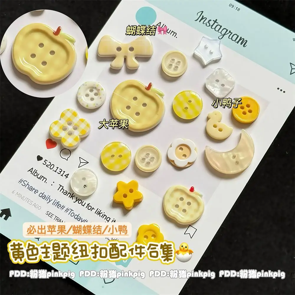 10 قطعة 7 ألوان أبل زر صغير حقيبة يد الديكور DIY بها بنفسك ملابس الطفل لطيف زر مختلط سوار إكسسوارات مجوهرات #3