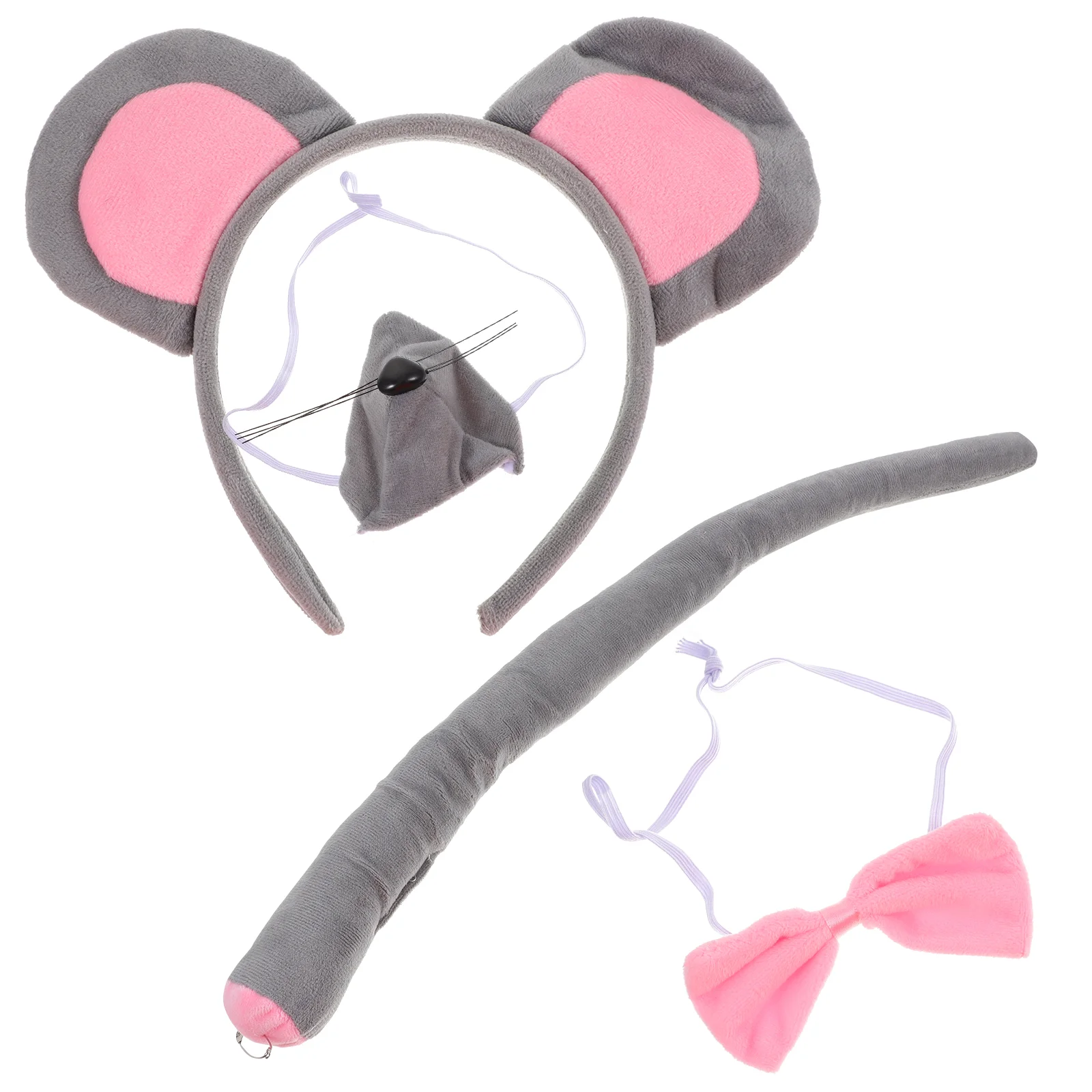 Kit de fantasia de mouse com orelhas, bandana, cosplay, fantasias para meninos, decoração, acessórios de cabelo, meninas