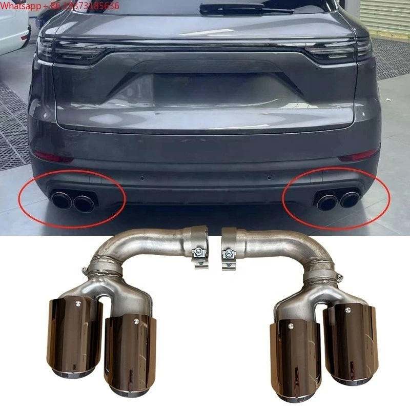 Suitable for Porsche Cayenne Exhaust Pipe Car Modification Cayenne Vector Model Four Out Three-layer Sports Tailpipe