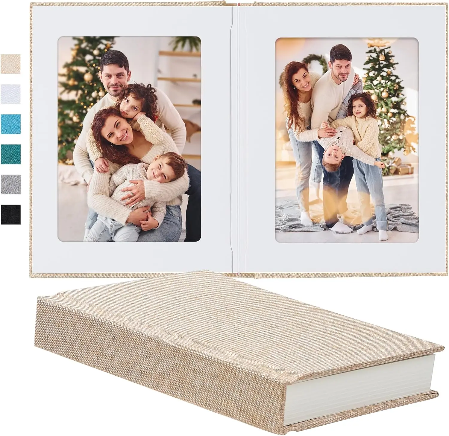 

Photo Album 5x7 with Writing Space Linen Cover 5x7 Photo Album Book Holds 30 Photos Ideal for Wedding Theme-Album and Ba