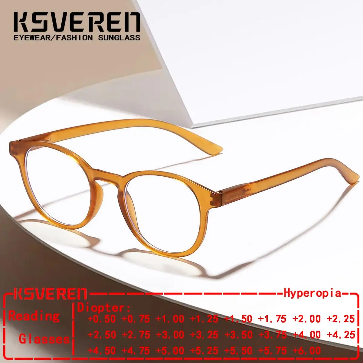 

KSVEREN Women Oval Reading Glasses Anti Blue Light Optical Glasses Computer Reading Eyeglass Customisable Prescription Glasses