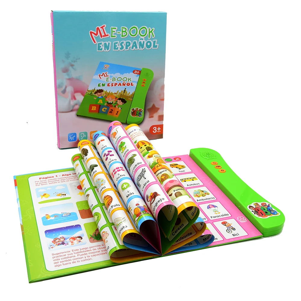 Lingua spagnola apprendimento e-Book macchina da lettura vocale interattiva regalo per bambini esercizio pronuncia spagnola libro di lettura spagnolo