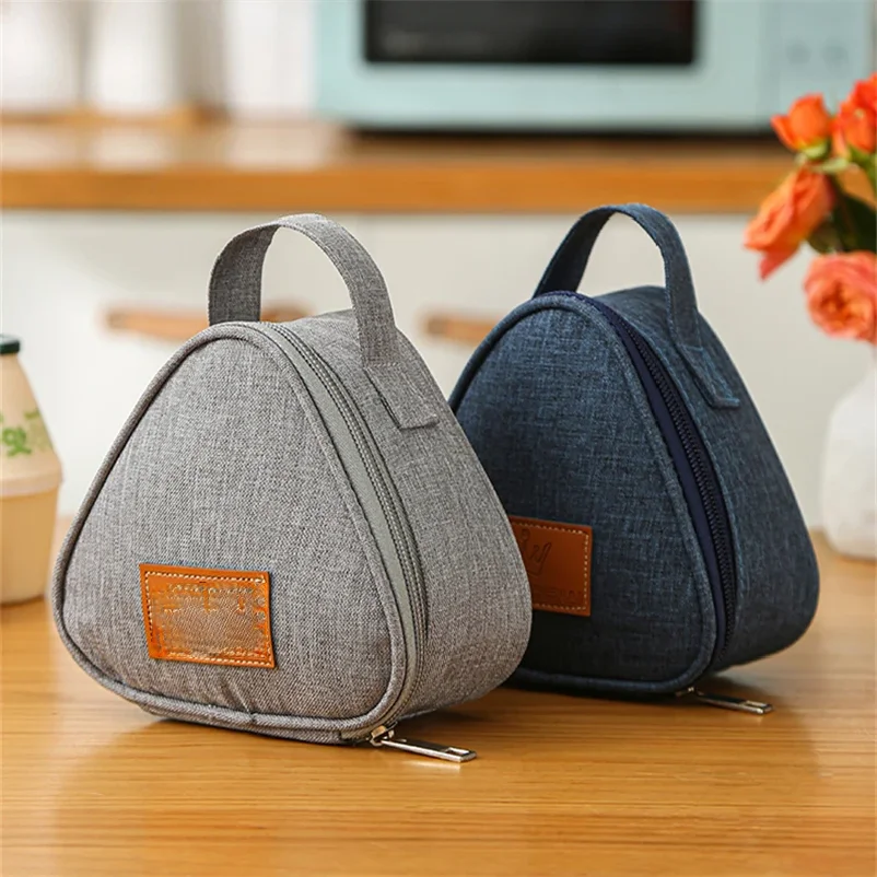Mini Triangular Insulation Bag Aluminum Foil Thermal Cooler Lunch Tote Student Rice Ball Bag Lunch Box Bento Lunch Carry Bags