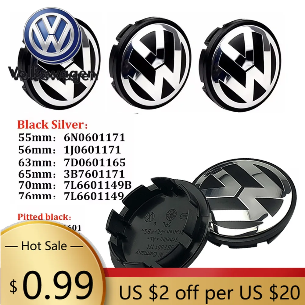 

Горячая новинка 2026: Комплект из 4 колпаков для центра диска (55 мм, 56 мм, 65 мм, 70 мм, 76 мм) для автомобилей Volkswagen Jetta MK5, Golf, Passat