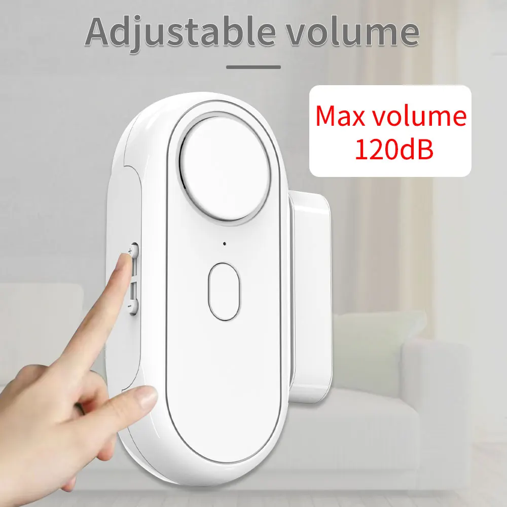 65-120dB Adjustable Sound Standalone Door Sensor Burglar Alarm Open Closed Magnetic Gap Window Alarm Detector With Multi Sounds