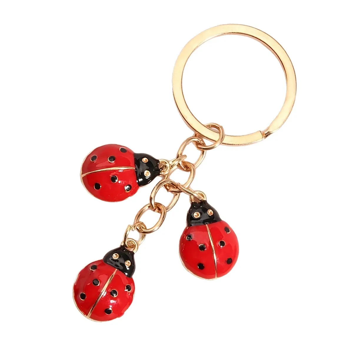 1 Stück Niedlicher Emaille-Marienkäfer-Schlüsselanhänger Tier-Schlüsselring Anhänger für Autoschlüsselhalter Damen Mädchen Handtaschen-Accessoires Handgemachter Schmuck Geschenk – Detail 4