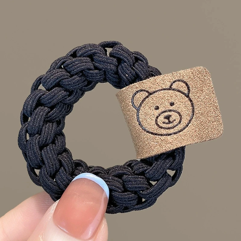 عصابة رأس مرنة عالية مربوطة مع حلقة شعر صيفية للنساء شريط مطاطي بسيط للنساء على شكل ذيل حصان وحبل شعر من الجلد