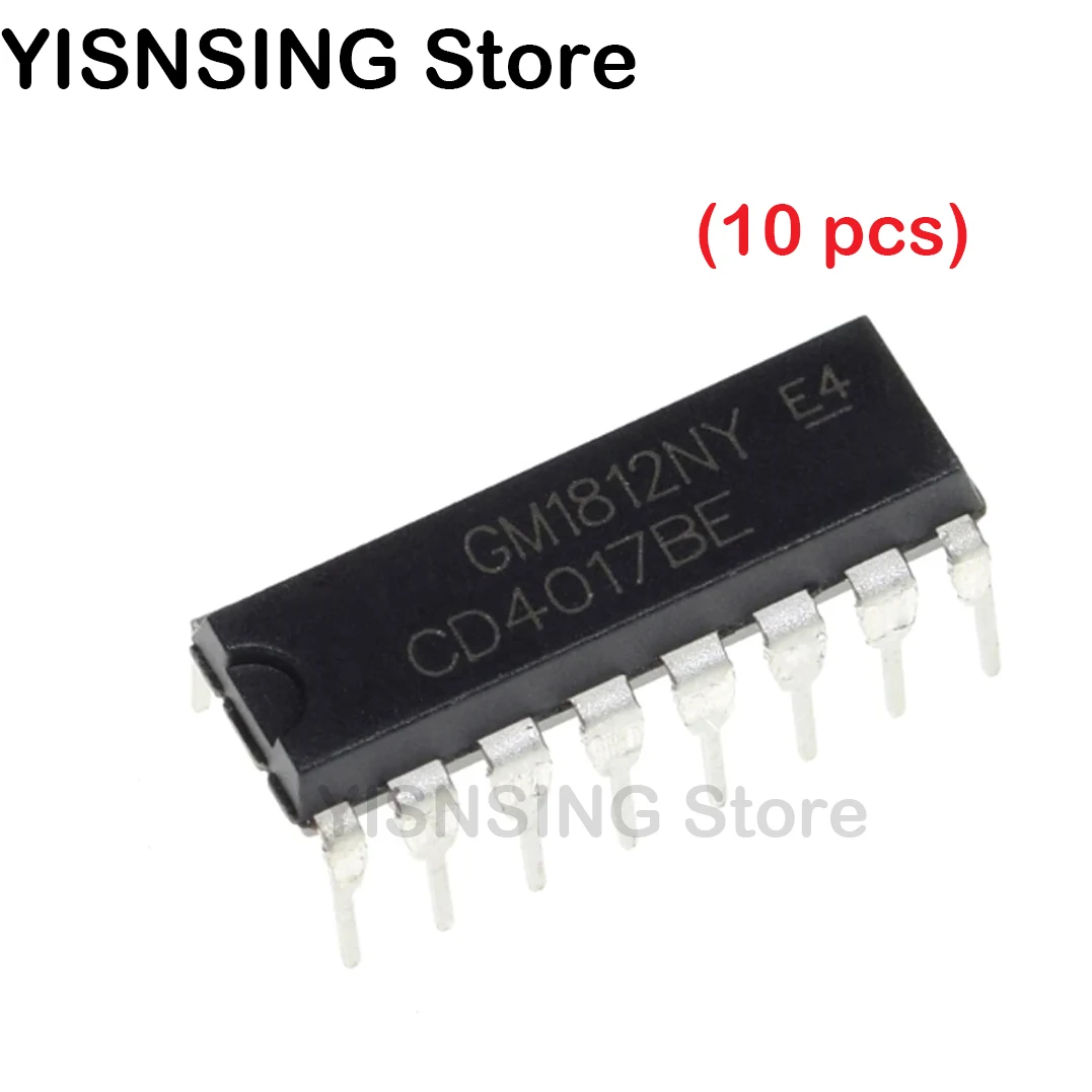 10PCS CD4017 CD4017B CD4017BE 4017 DECADE COUNTER DIVIDER IC