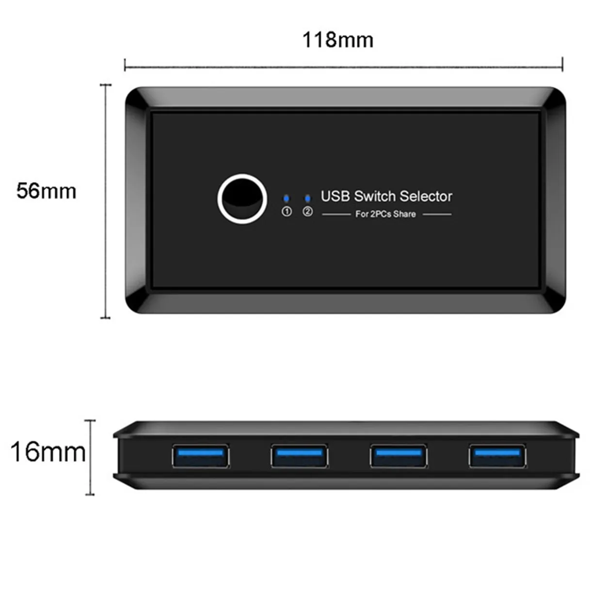 Printer Sharer USB 2.0 Two In Four Out Splitter Two Computers Share A 4-Port Switch