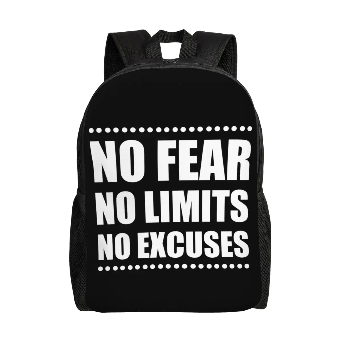 No Fear No Limits No Excuses Travel Backpack Women Men School Computer Bookbag College Student Daypack Bags