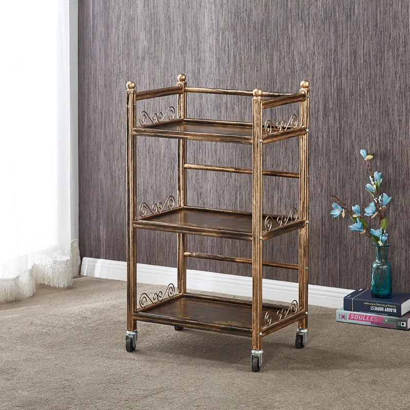 عربة ريترو لصالون التجميل، بار خاص لصالون الشعر، رف صالون الحلاقة، خزانة أدوات وعربة الصبغ