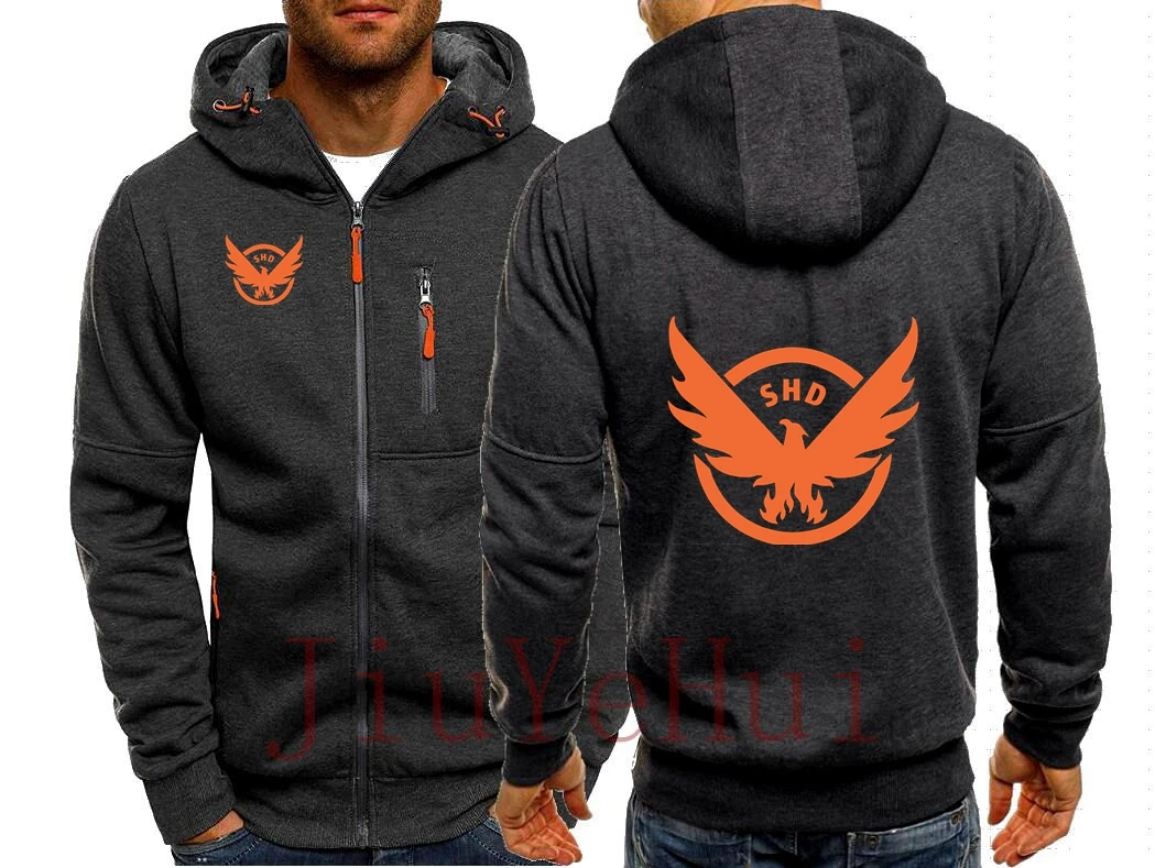 The Division 2 Tom Clancy\'s SHD PS4 Xbox PC Games Zipper Sweatshirts Male Hip Hop Men Game Jacket Mens Clothing Outerwear