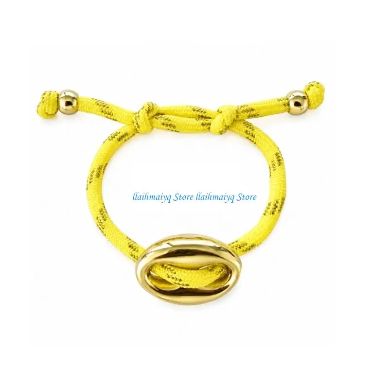 573B Cheerful Dopamine Braided Bracelet Adjustable Knot Polyester Steel Accessory