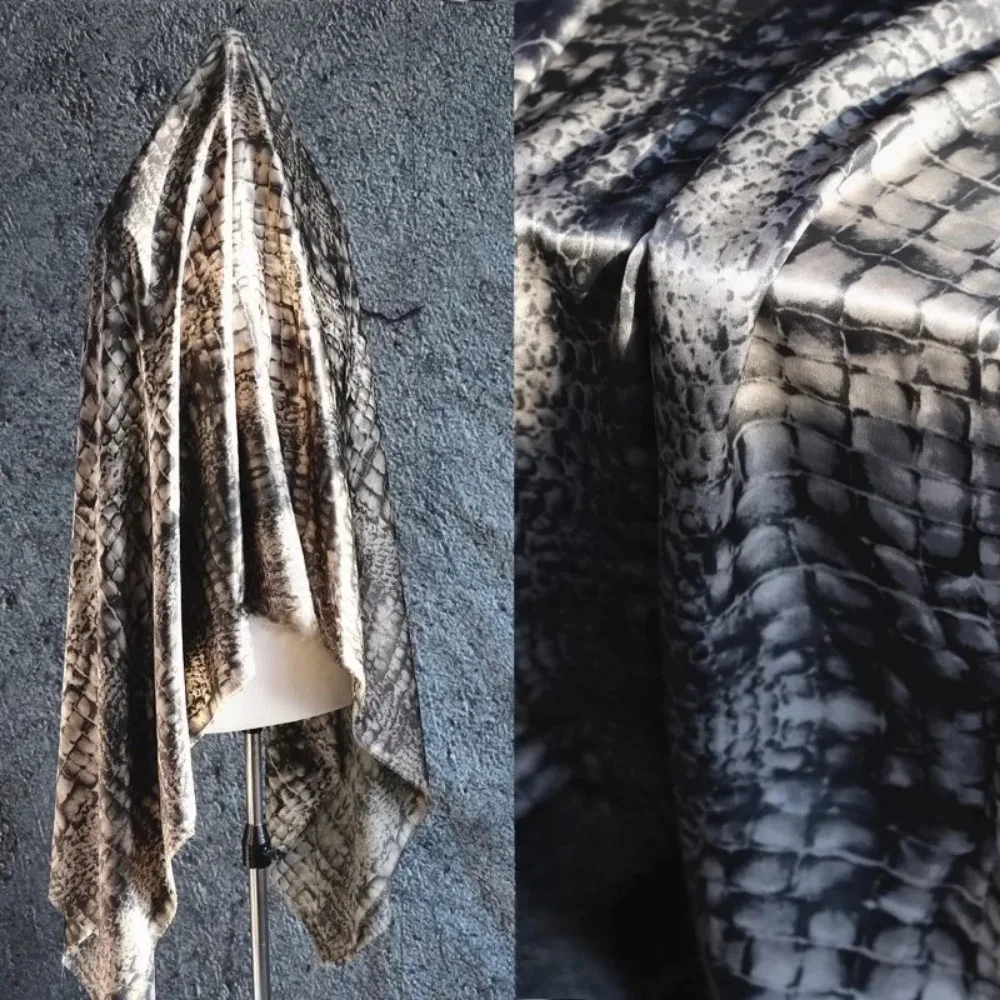 

Simulated Silk Satin Printed Fabric Thickened Soft for Dress Shirt Designer Handmade Diy Sewing Material Cloth Wholesale